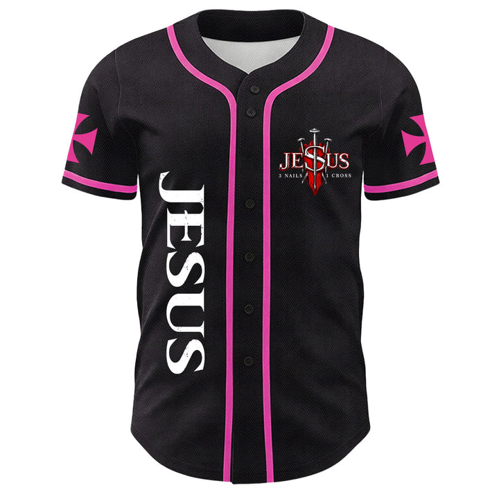 Christianartworkshop Bevor Abraham war, bin ich Jesus Kreuz Nagel Grafik Unisex Baseballtrikot - image 14