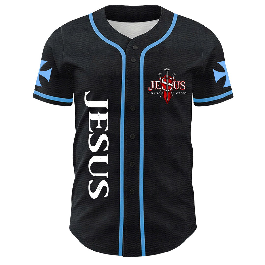 Christianartworkshop Bevor Abraham war, bin ich Jesus Kreuz Nagel Grafik Unisex Baseballtrikot - image 11