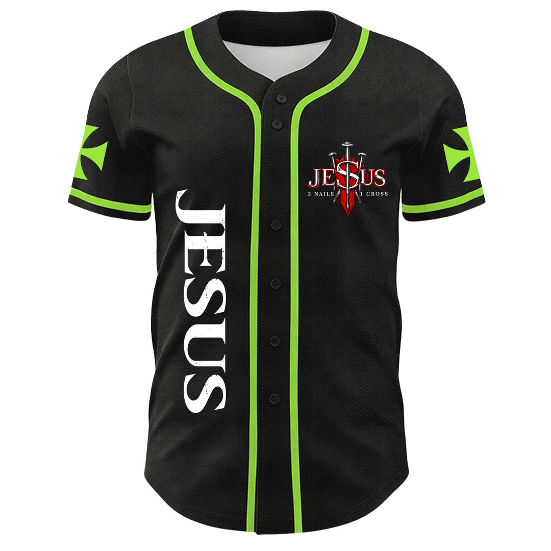 Christianartworkshop Bevor Abraham war, bin ich Jesus Kreuz Nagel Grafik Unisex Baseballtrikot - image 20