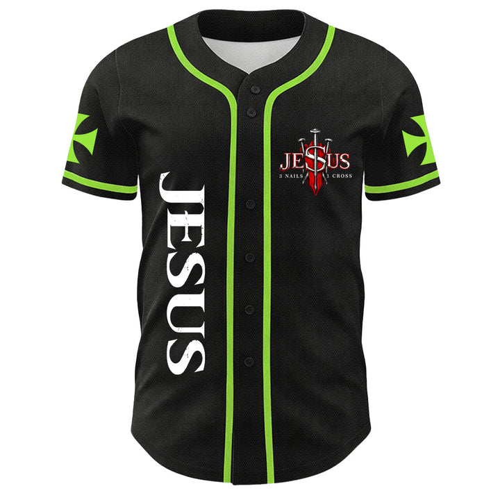 Christianartworkshop Bevor Abraham war, bin ich Jesus Kreuz Nagel Grafik Unisex Baseballtrikot - image 20