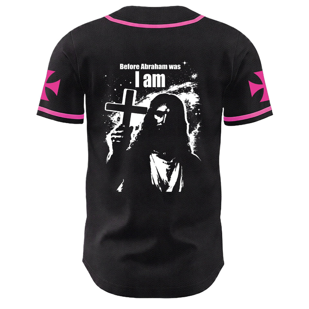 Christianartworkshop Bevor Abraham war, bin ich Jesus Kreuz Nagel Grafik Unisex Baseballtrikot - image 13