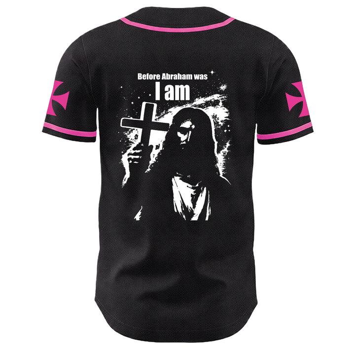 Christianartworkshop Bevor Abraham war, bin ich Jesus Kreuz Nagel Grafik Unisex Baseballtrikot - image 13