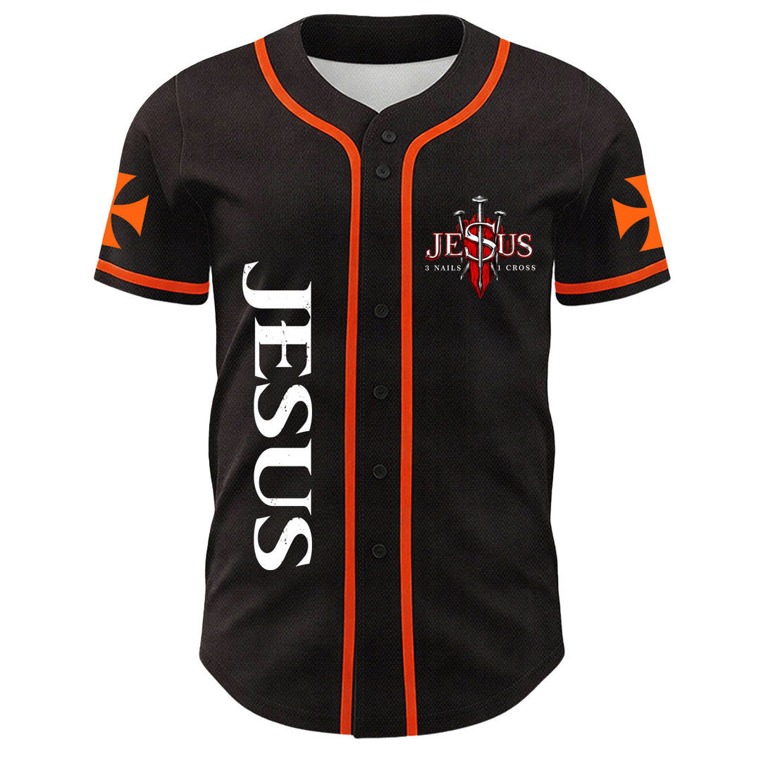 Christianartworkshop Bevor Abraham war, bin ich Jesus Kreuz Nagel Grafik Unisex Baseballtrikot - image 5
