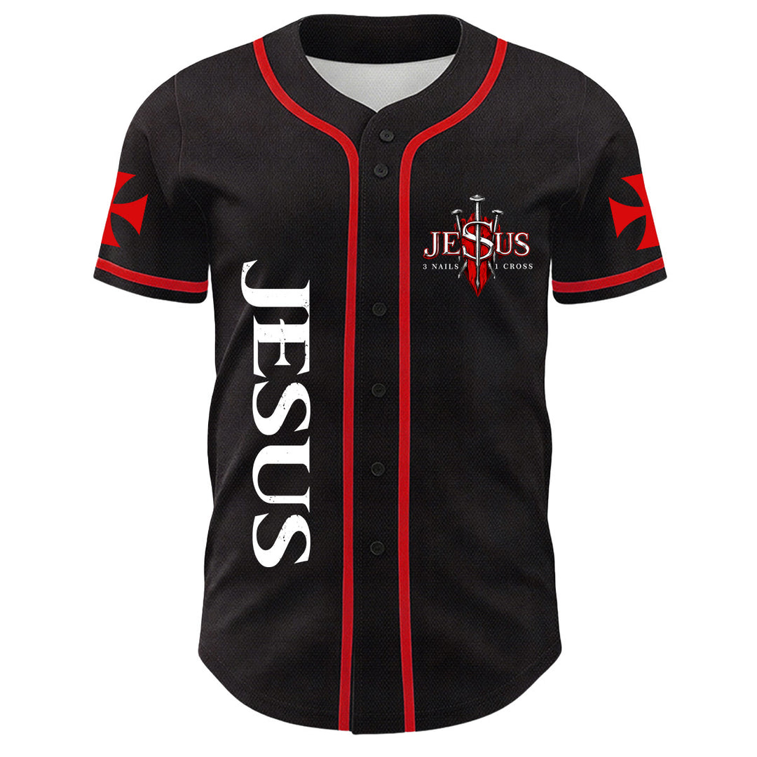 Christianartworkshop Bevor Abraham war, bin ich Jesus Kreuz Nagel Grafik Unisex Baseballtrikot - image 17