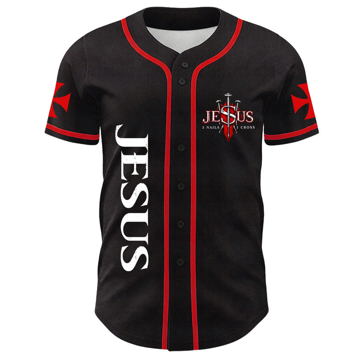 Christianartworkshop Bevor Abraham war, bin ich Jesus Kreuz Nagel Grafik Unisex Baseballtrikot - image 17
