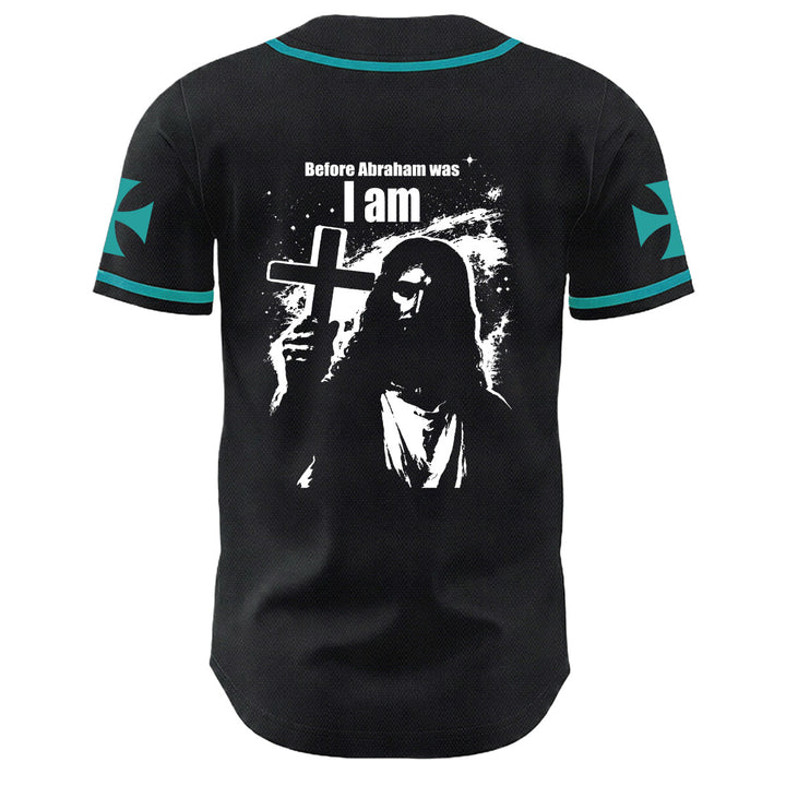 Christianartworkshop Bevor Abraham war, bin ich Jesus Kreuz Nagel Grafik Unisex Baseballtrikot - image 25