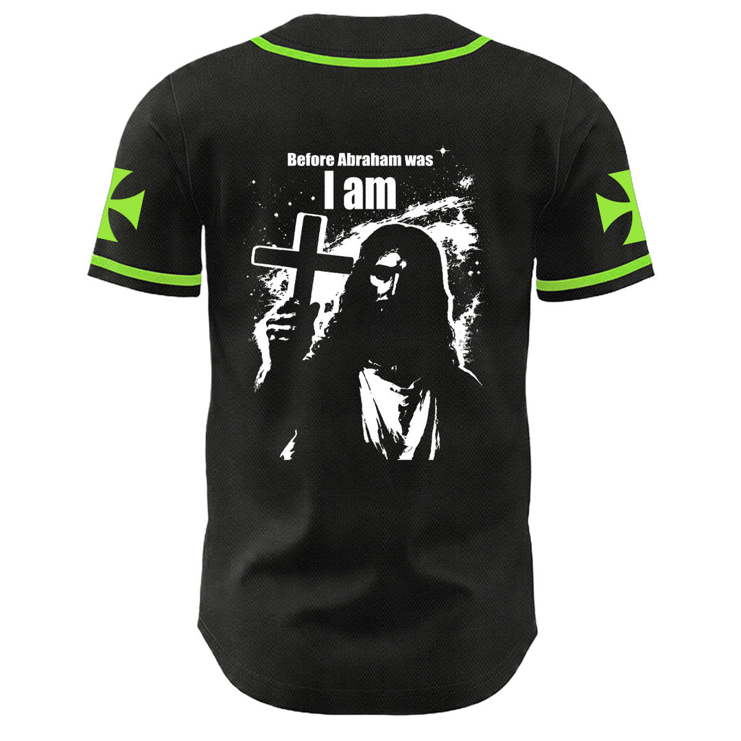 Christianartworkshop Bevor Abraham war, bin ich Jesus Kreuz Nagel Grafik Unisex Baseballtrikot - image 19