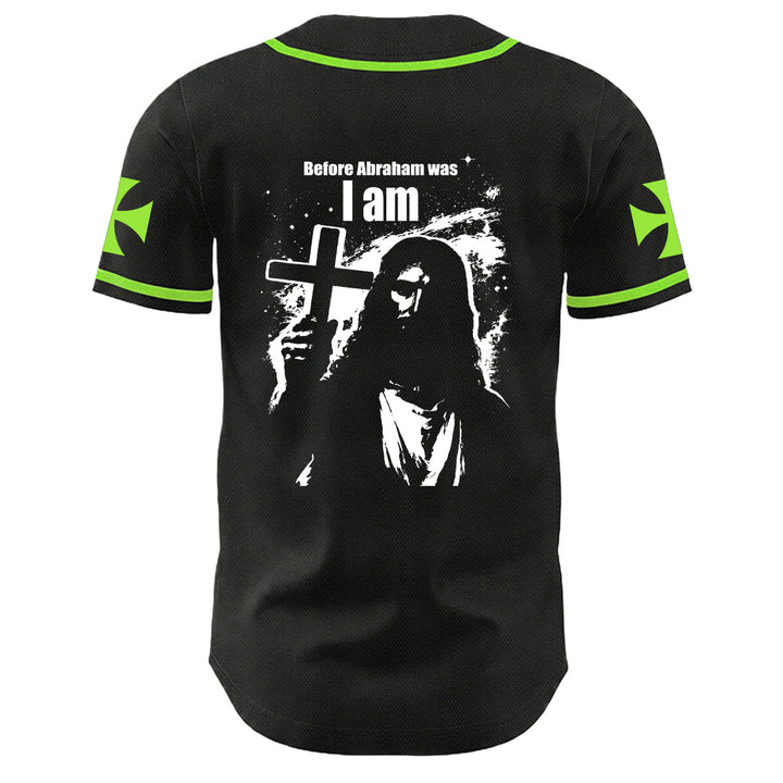 Christianartworkshop Bevor Abraham war, bin ich Jesus Kreuz Nagel Grafik Unisex Baseballtrikot - image 19