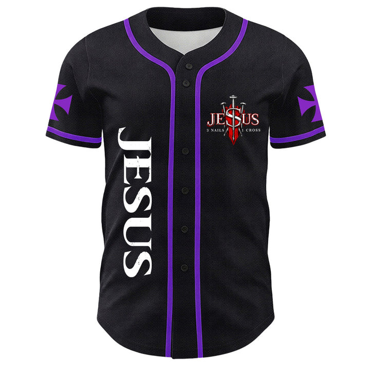 Christianartworkshop Bevor Abraham war, bin ich Jesus Kreuz Nagel Grafik Unisex Baseballtrikot - image 23