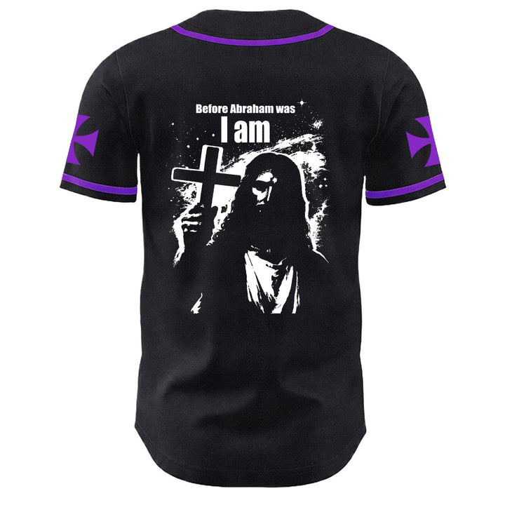 Christianartworkshop Bevor Abraham war, bin ich Jesus Kreuz Nagel Grafik Unisex Baseballtrikot - image 22