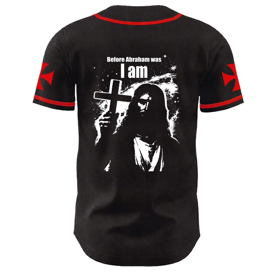 Christianartworkshop Bevor Abraham war, bin ich Jesus Kreuz Nagel Grafik Unisex Baseballtrikot - image 16