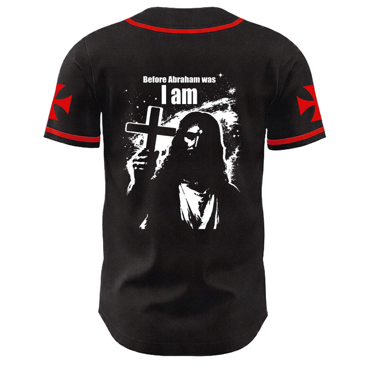 Christianartworkshop Bevor Abraham war, bin ich Jesus Kreuz Nagel Grafik Unisex Baseballtrikot - image 16