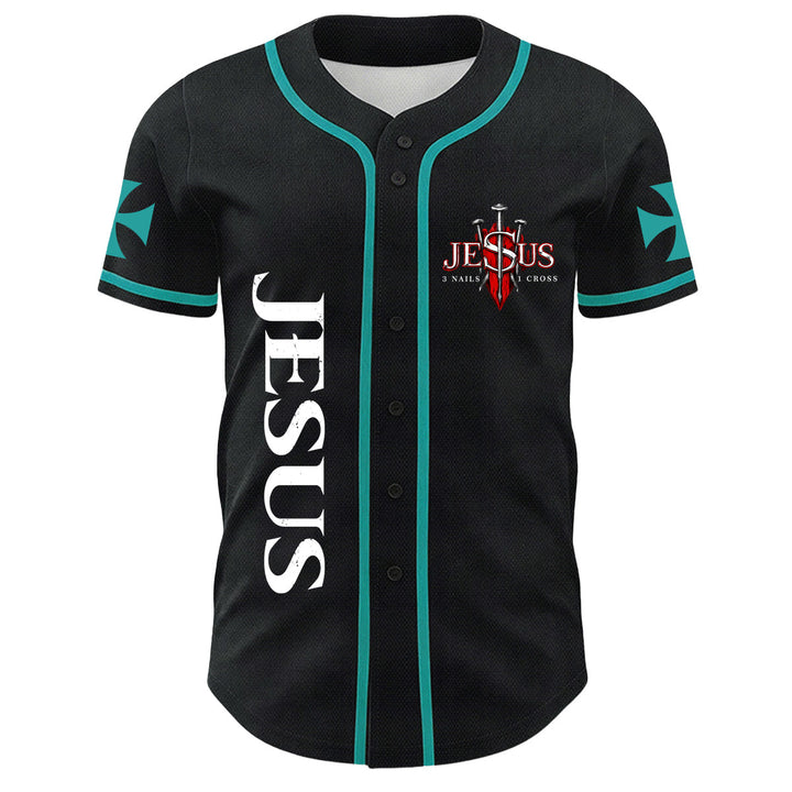 Christianartworkshop Bevor Abraham war, bin ich Jesus Kreuz Nagel Grafik Unisex Baseballtrikot - image 26