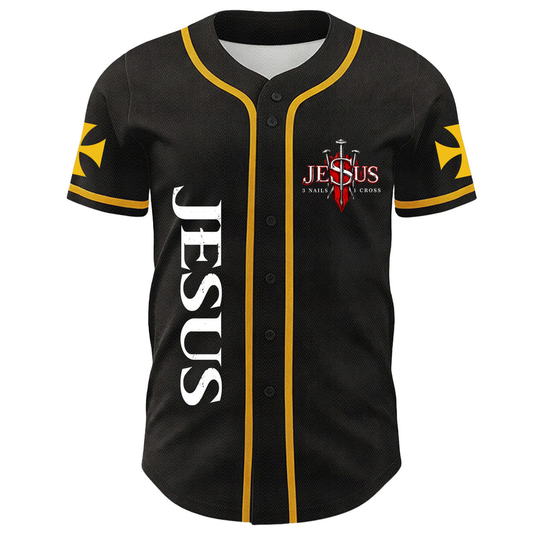 Christianartworkshop Bevor Abraham war, bin ich Jesus Kreuz Nagel Grafik Unisex Baseballtrikot - image 8