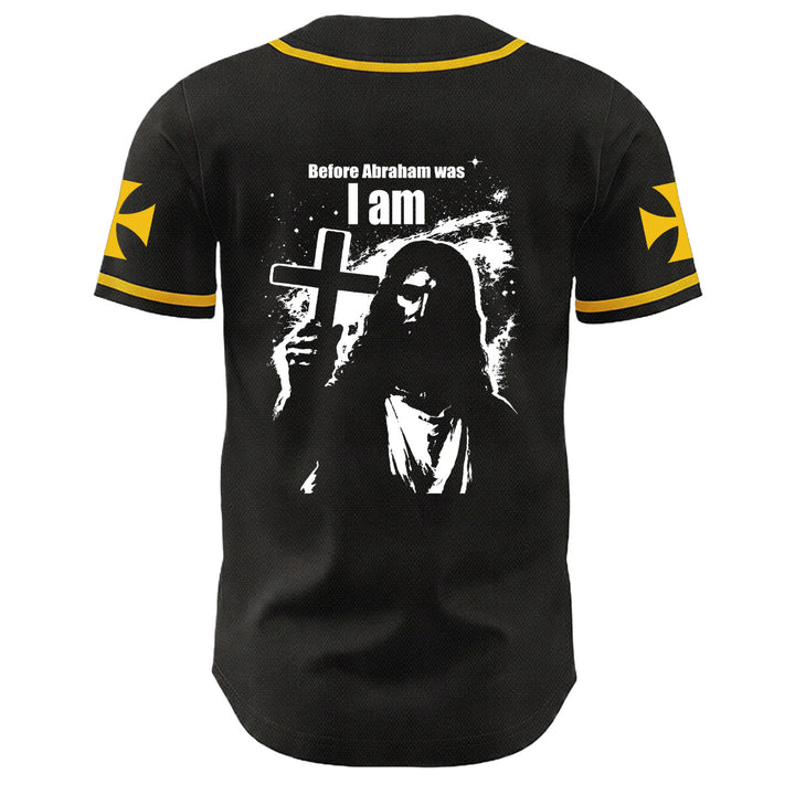 Christianartworkshop Bevor Abraham war, bin ich Jesus Kreuz Nagel Grafik Unisex Baseballtrikot - image 7