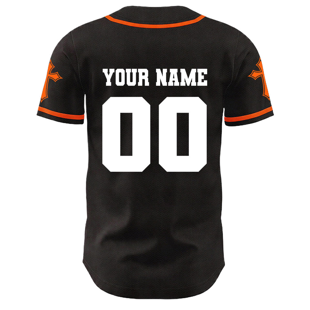 Christianartworkshop Dornenkrone Jesus Individueller Name Nummer Kreuz Ärmel Unisex Baseballtrikot - image 22