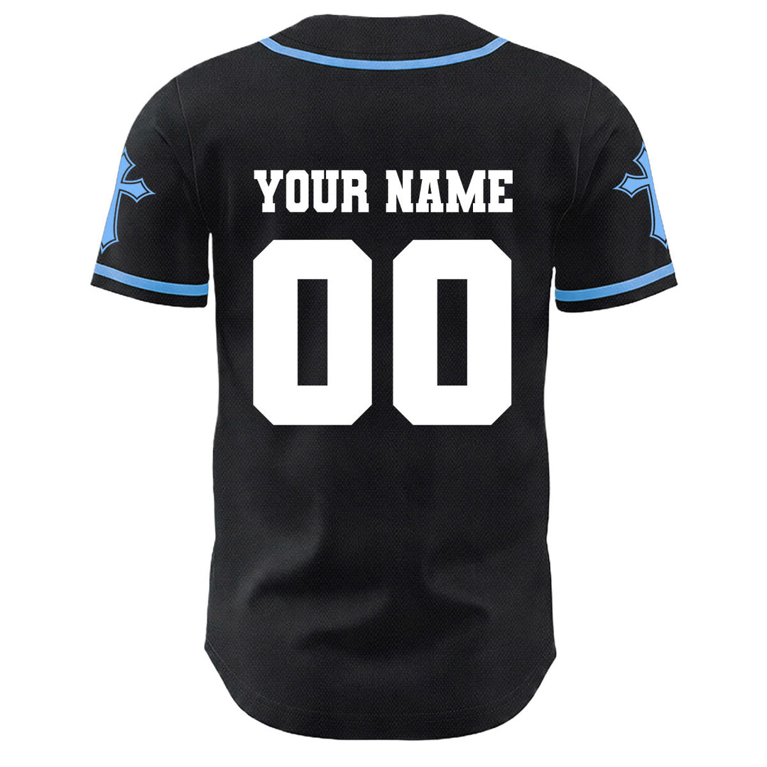 Christianartworkshop Dornenkrone Jesus Individueller Name Nummer Kreuz Ärmel Unisex Baseballtrikot - image 14