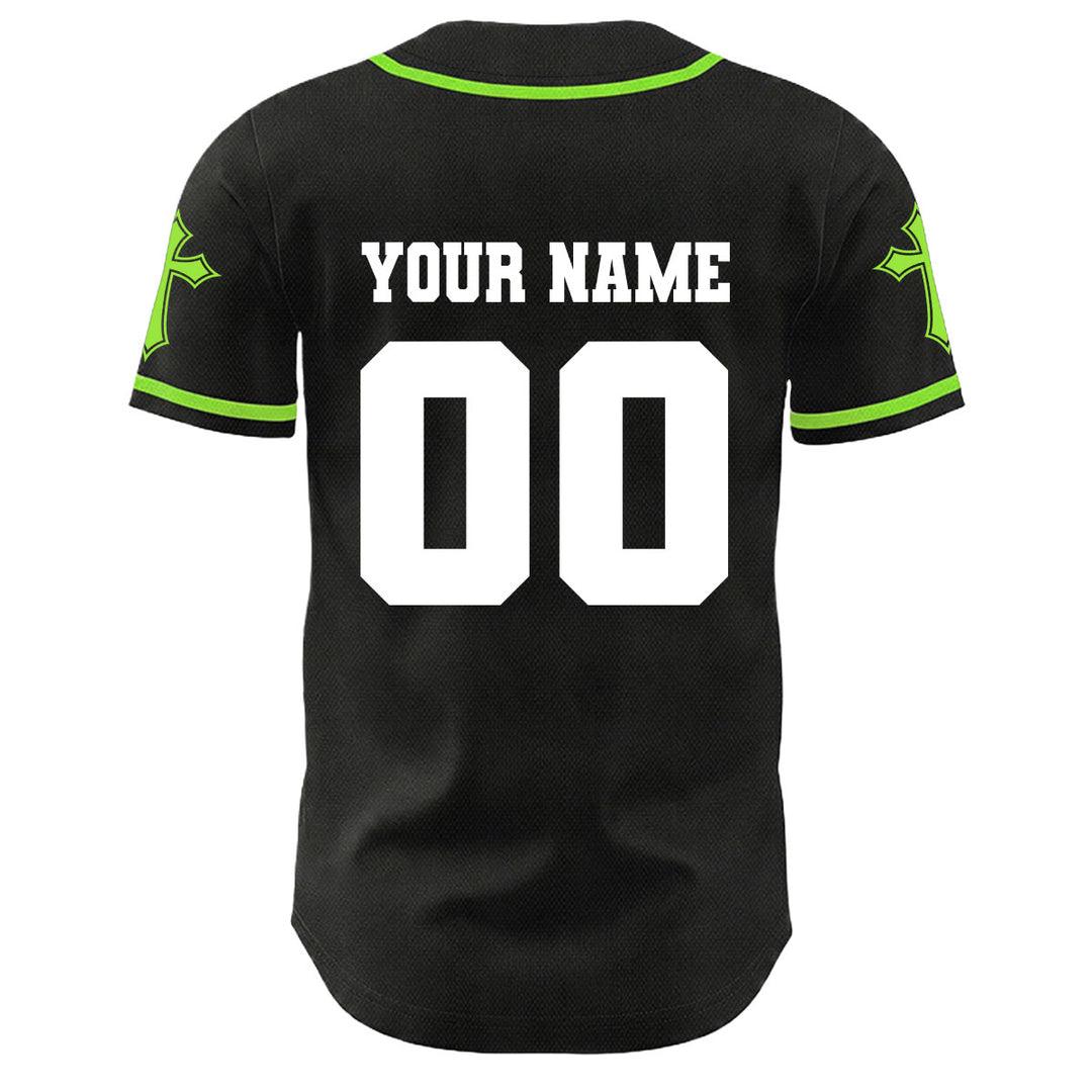 Christianartworkshop Dornenkrone Jesus Individueller Name Nummer Kreuz Ärmel Unisex Baseballtrikot - image 26