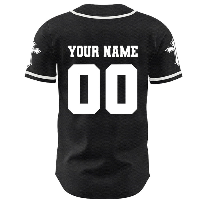 Christianartworkshop Dornenkrone Jesus Individueller Name Nummer Kreuz Ärmel Unisex Baseballtrikot - image 2