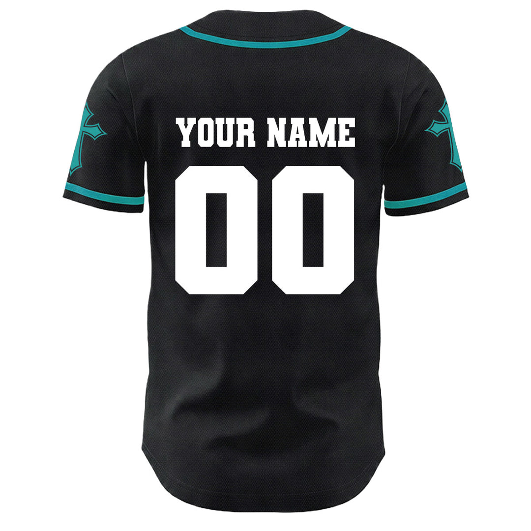 Christianartworkshop Dornenkrone Jesus Individueller Name Nummer Kreuz Ärmel Unisex Baseballtrikot - image 34