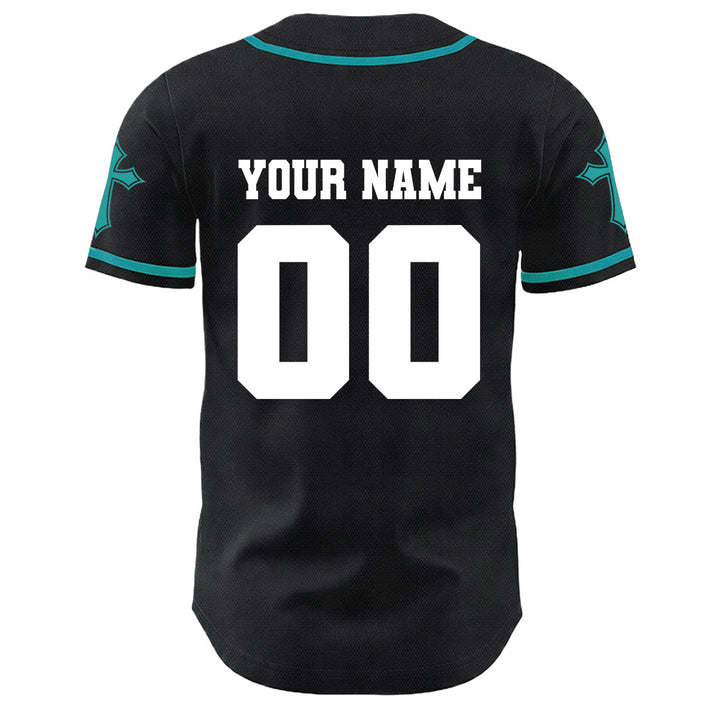 Christianartworkshop Dornenkrone Jesus Individueller Name Nummer Kreuz Ärmel Unisex Baseballtrikot - image 34