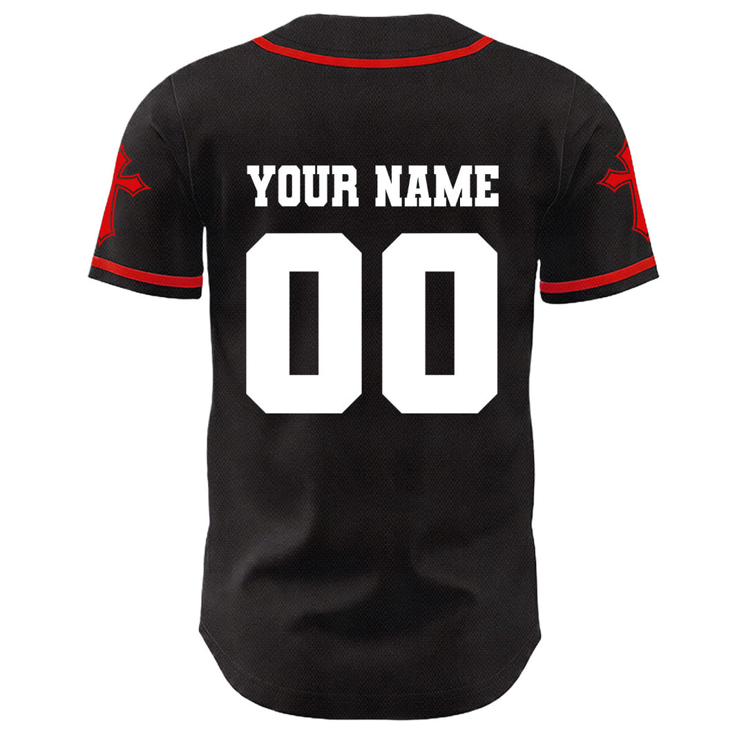 Christianartworkshop Dornenkrone Jesus Individueller Name Nummer Kreuz Ärmel Unisex Baseballtrikot - image 6