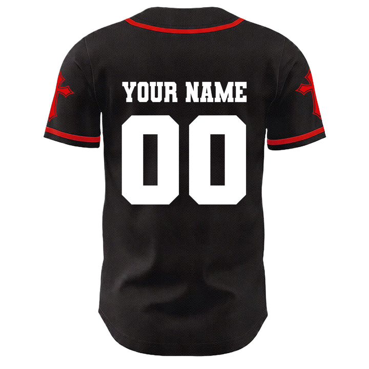 Christianartworkshop Dornenkrone Jesus Individueller Name Nummer Kreuz Ärmel Unisex Baseballtrikot - image 6