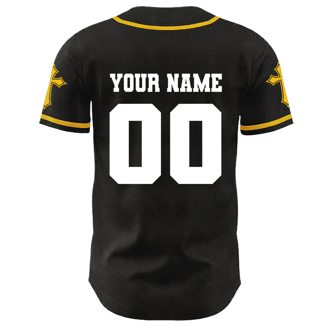 Christianartworkshop Dornenkrone Jesus Individueller Name Nummer Kreuz Ärmel Unisex Baseballtrikot - image 10