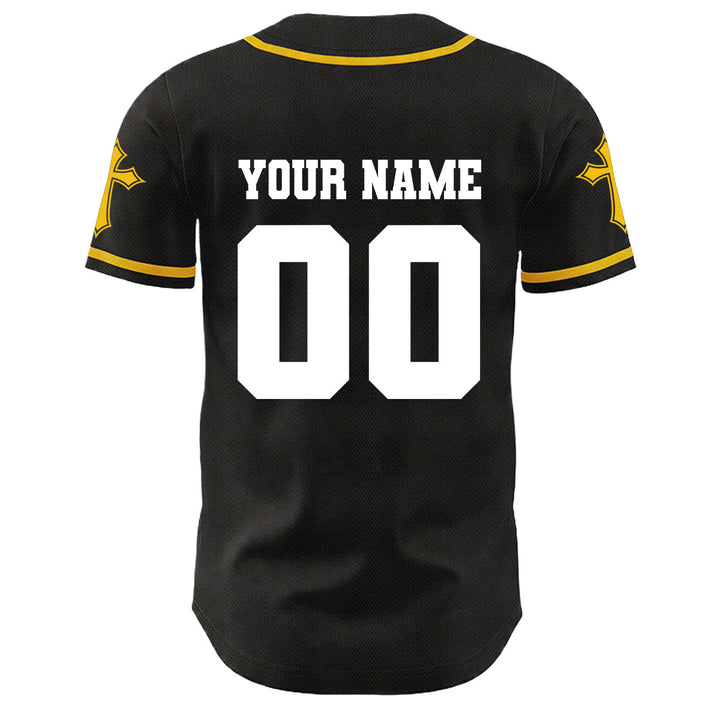 Christianartworkshop Dornenkrone Jesus Individueller Name Nummer Kreuz Ärmel Unisex Baseballtrikot - image 10