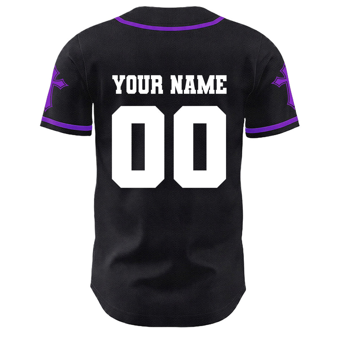 Christianartworkshop Dornenkrone Jesus Individueller Name Nummer Kreuz Ärmel Unisex Baseballtrikot - image 31