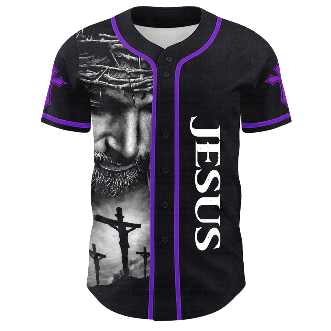 Christianartworkshop Dornenkrone Jesus Individueller Name Nummer Kreuz Ärmel Unisex Baseballtrikot - image 30
