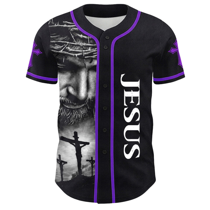 Christianartworkshop Dornenkrone Jesus Individueller Name Nummer Kreuz Ärmel Unisex Baseballtrikot - image 30