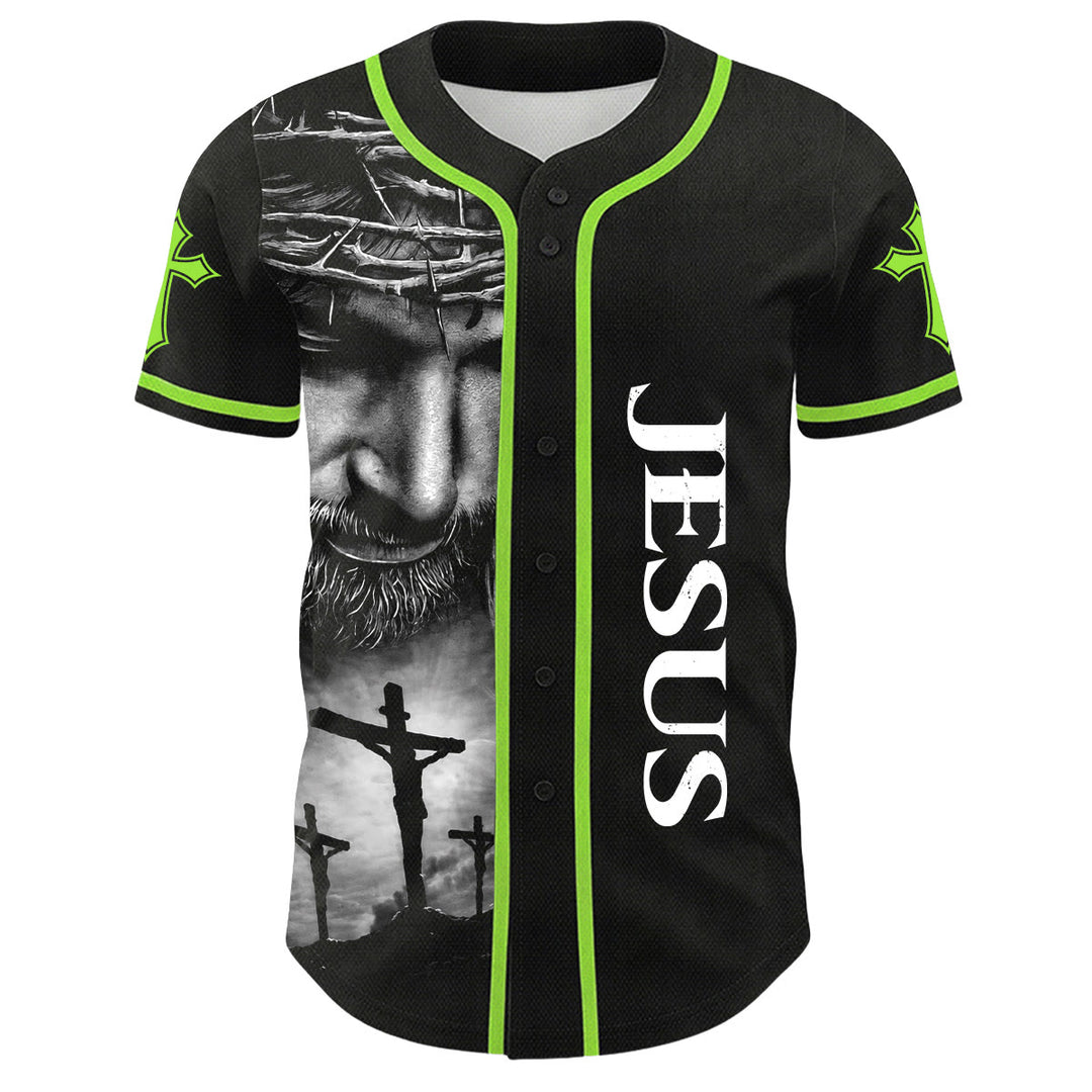 Christianartworkshop Dornenkrone Jesus Individueller Name Nummer Kreuz Ärmel Unisex Baseballtrikot - image 27