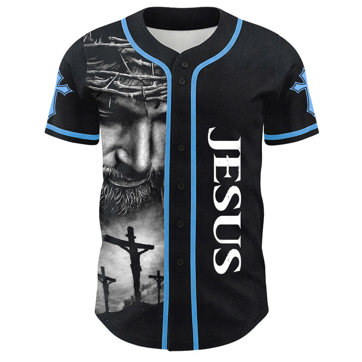 Christianartworkshop Dornenkrone Jesus Individueller Name Nummer Kreuz Ärmel Unisex Baseballtrikot - image 15