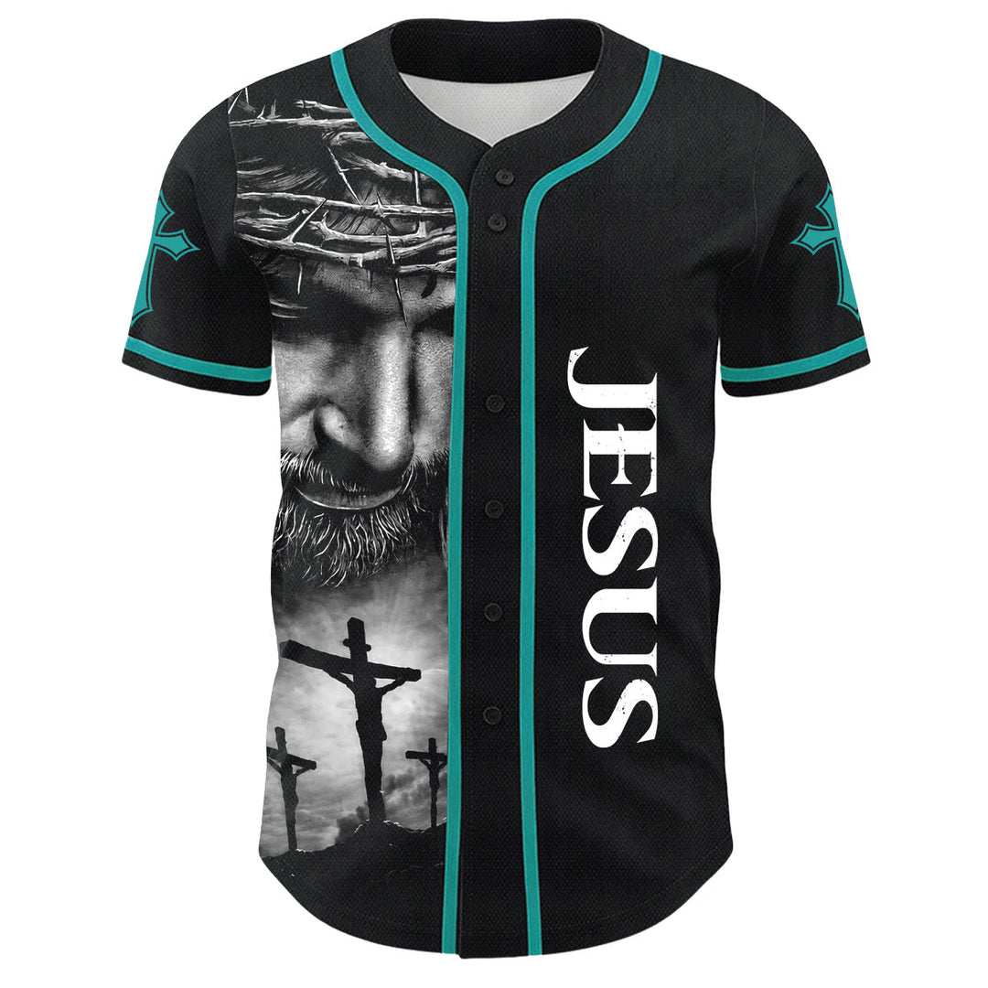Christianartworkshop Dornenkrone Jesus Individueller Name Nummer Kreuz Ärmel Unisex Baseballtrikot - image 35
