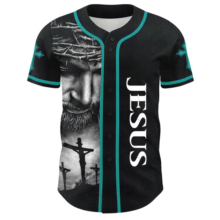 Christianartworkshop Dornenkrone Jesus Individueller Name Nummer Kreuz Ärmel Unisex Baseballtrikot - image 35