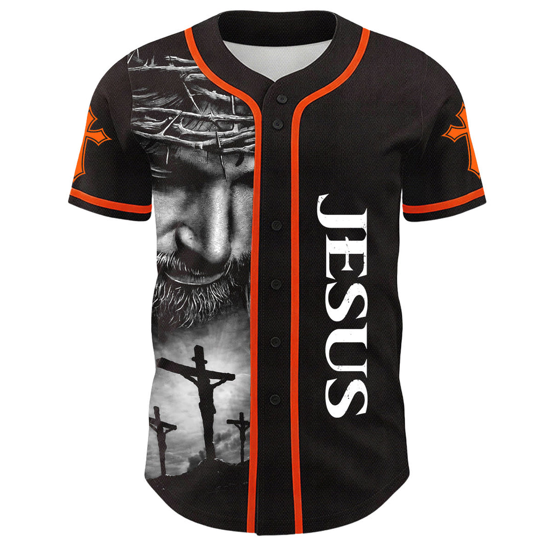 Christianartworkshop Dornenkrone Jesus Individueller Name Nummer Kreuz Ärmel Unisex Baseballtrikot - image 23