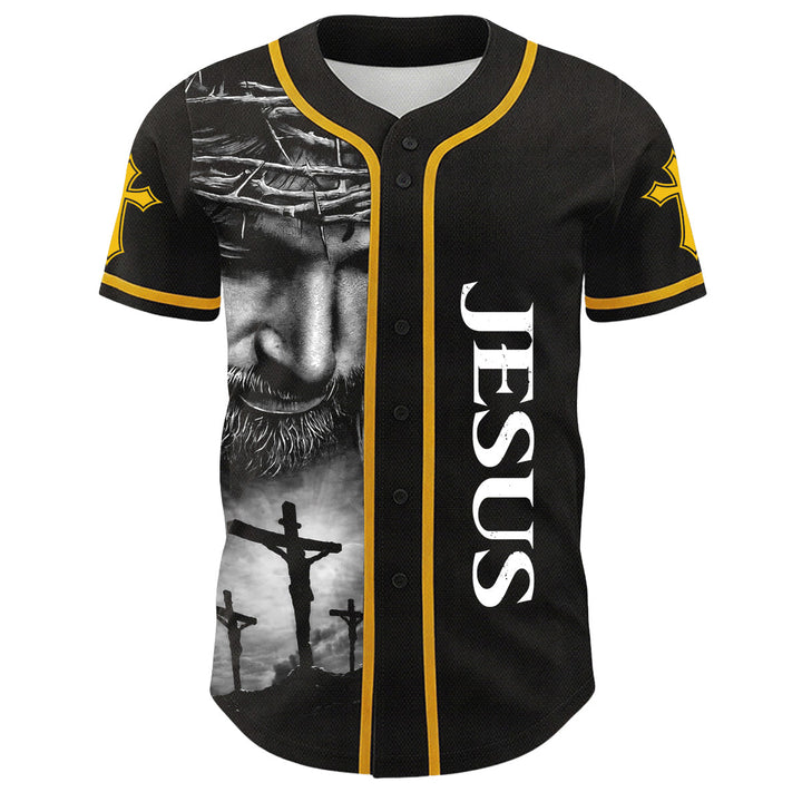 Christianartworkshop Dornenkrone Jesus Individueller Name Nummer Kreuz Ärmel Unisex Baseballtrikot - image 11