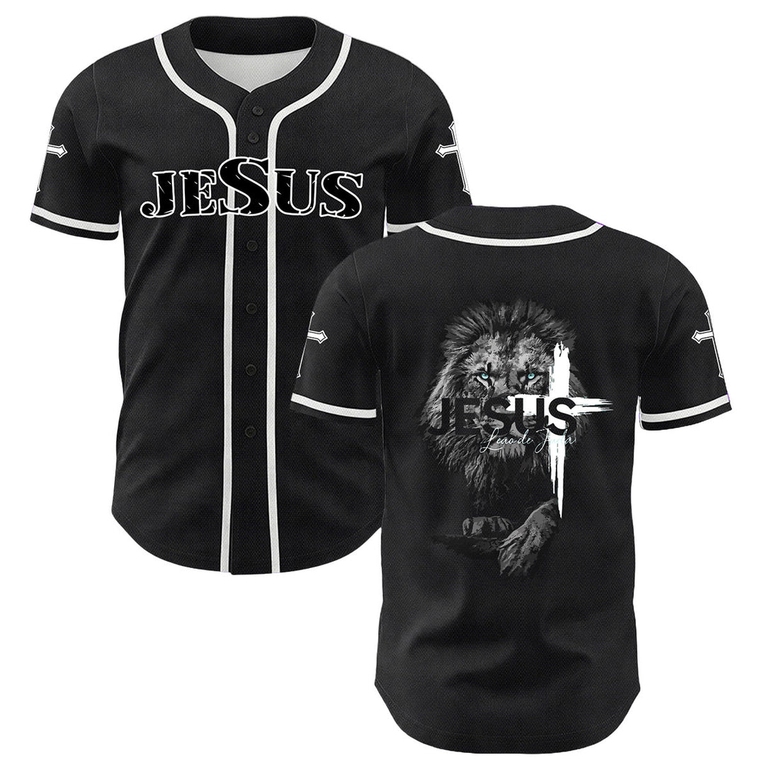 Christianartworkshop Unisex-Baseballtrikot mit Löwen-von-Judas-Jesus-Kreuz-Grafik - Weiß - 5XL - image 9