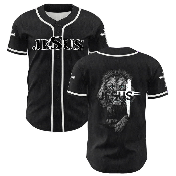 Christianartworkshop Unisex-Baseballtrikot mit Löwen-von-Judas-Jesus-Kreuz-Grafik - Weiß - 5XL - image 9