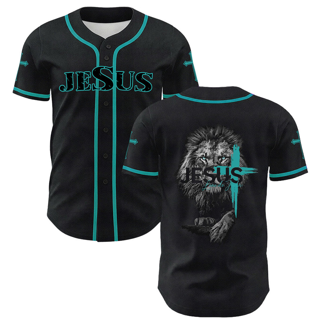 Christianartworkshop Unisex-Baseballtrikot mit Löwen-von-Judas-Jesus-Kreuz-Grafik - Dunkelgrün - 5XL - image 24