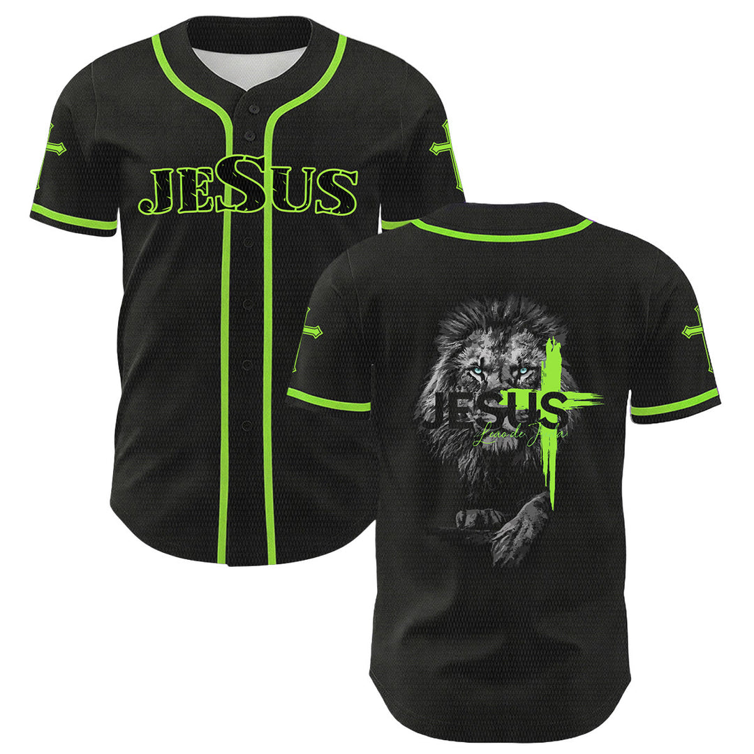 Christianartworkshop Unisex-Baseballtrikot mit Löwen-von-Judas-Jesus-Kreuz-Grafik - Hellgrün - 5XL - image 18