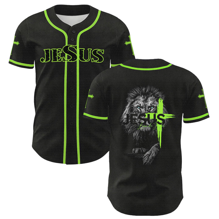 Christianartworkshop Unisex-Baseballtrikot mit Löwen-von-Judas-Jesus-Kreuz-Grafik - Hellgrün - 5XL - image 18