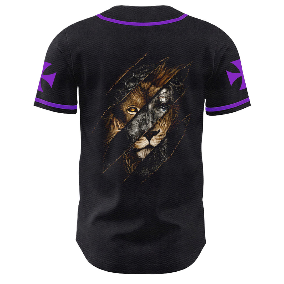 Christianartworkshop Jesus Löwe von Juda Zerrissenes Kratzer 3 Nägel Kreuz Unisex Baseballtrikot - image 22