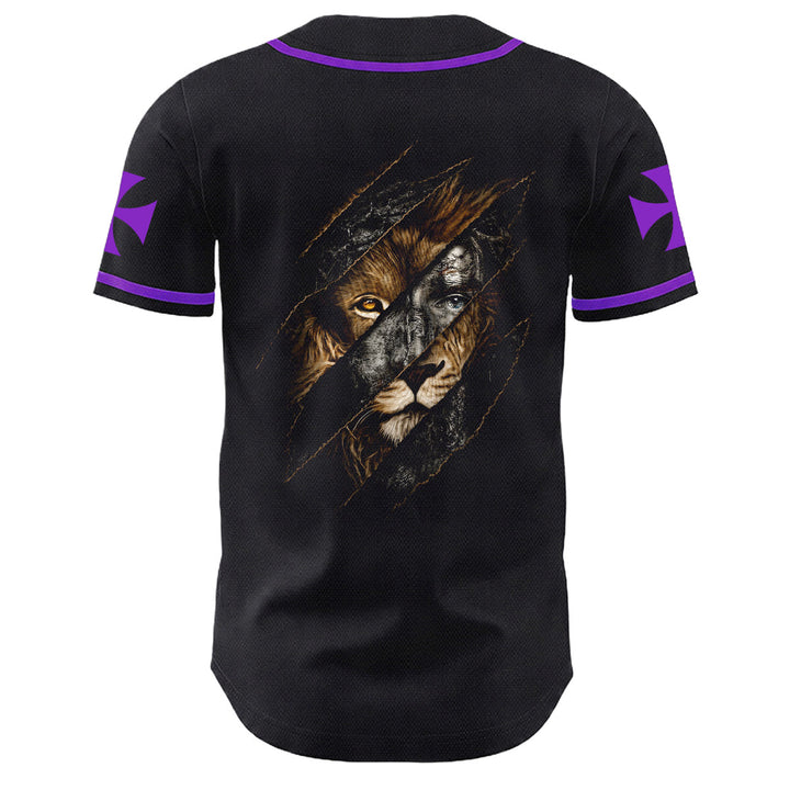 Christianartworkshop Jesus Löwe von Juda Zerrissenes Kratzer 3 Nägel Kreuz Unisex Baseballtrikot - image 22