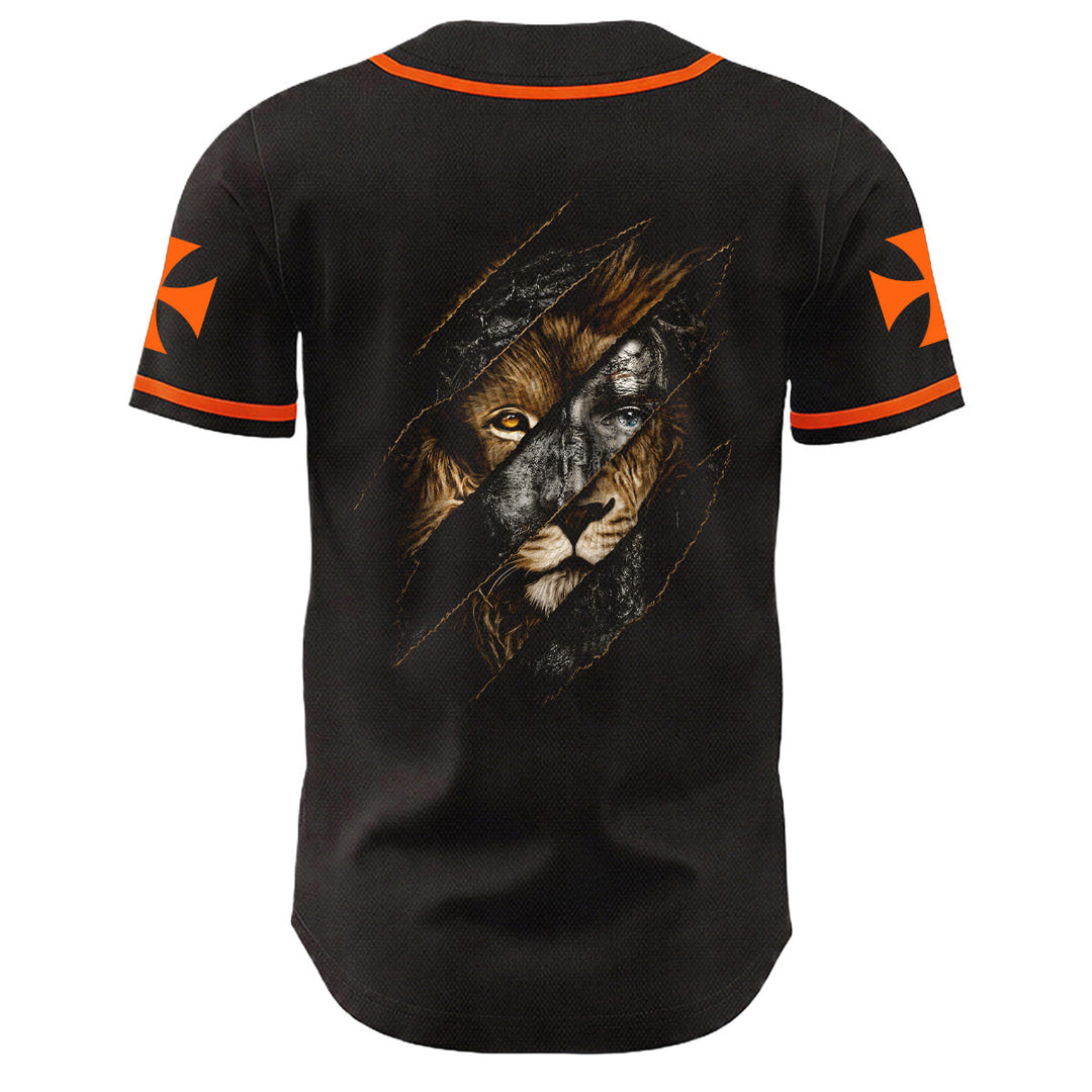 Christianartworkshop Jesus Löwe von Juda Zerrissenes Kratzer 3 Nägel Kreuz Unisex Baseballtrikot - image 16