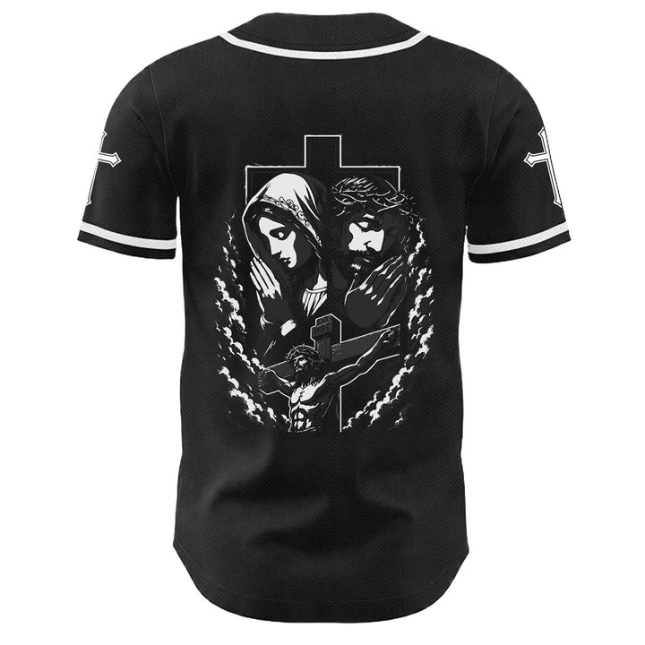 Christianartworkshop Jesus Jungfrau Maria Kruzifix Kreuz Christliches Unisex Baseballtrikot - image 1