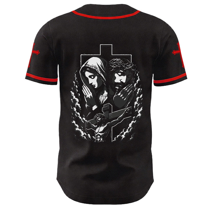 Christianartworkshop Jesus Jungfrau Maria Kruzifix Kreuz Christliches Unisex Baseballtrikot - image 16