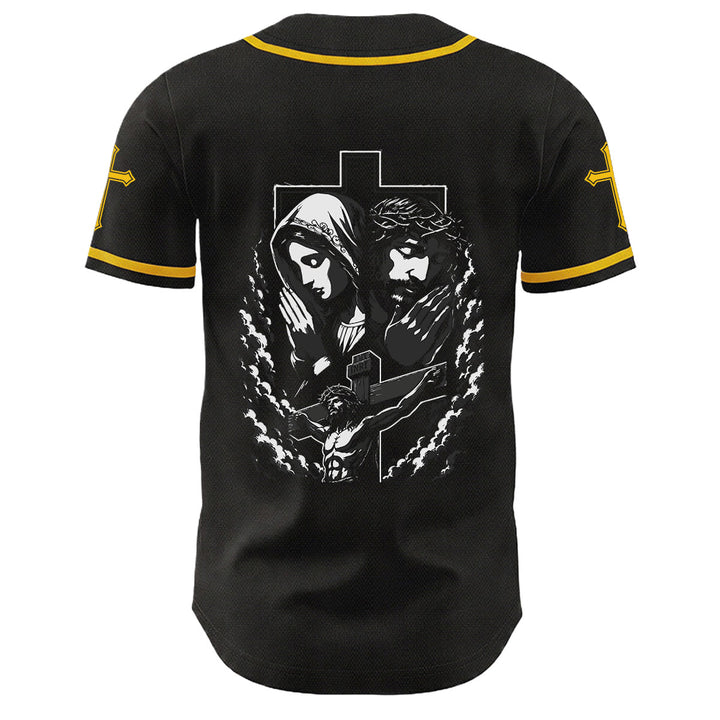 Christianartworkshop Jesus Jungfrau Maria Kruzifix Kreuz Christliches Unisex Baseballtrikot - image 7