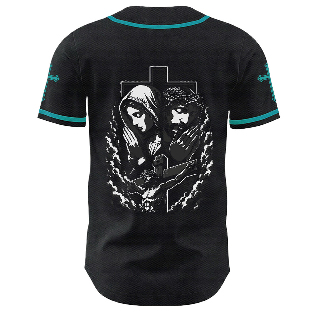 Christianartworkshop Jesus Jungfrau Maria Kruzifix Kreuz Christliches Unisex Baseballtrikot - image 10